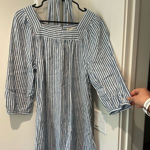 Beachy light blue striped Madewell dress size M